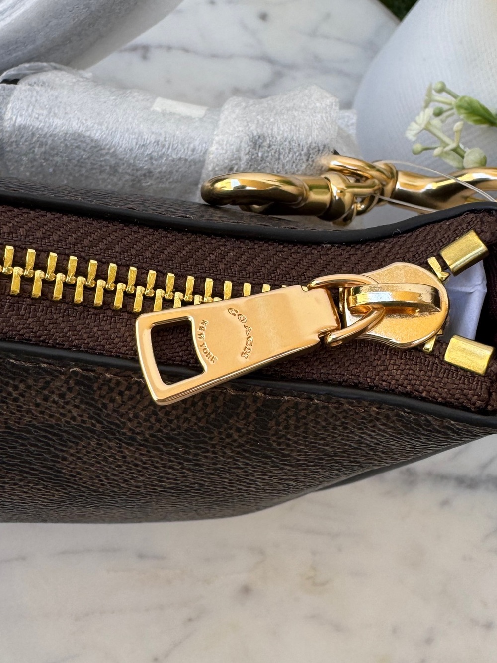 Coach Teri mini signature Canvas Shoulder Bag in Black and Dark Brown crossbody - Picture 11 of 16